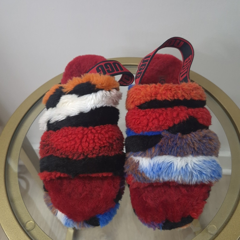 UGG Multicolor Fluffy Slide Sandals